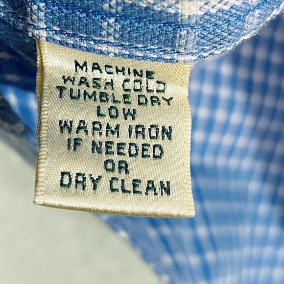 Fairway & Greene Mens Button Up Shirt XXL/TTG Blue Check Long Sleeve Embroidered - Picture 10 of 11